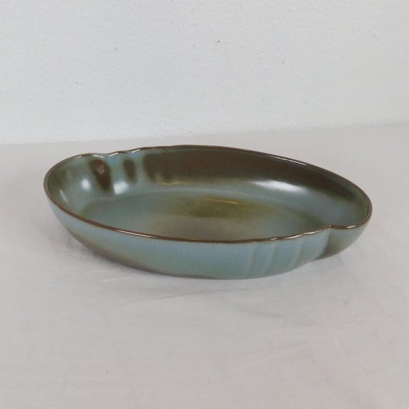 Frankoma Other - Frankoma Pottery Woodland Moss Blue Brown Oriental Serving Bowl 205 Oval Vintage